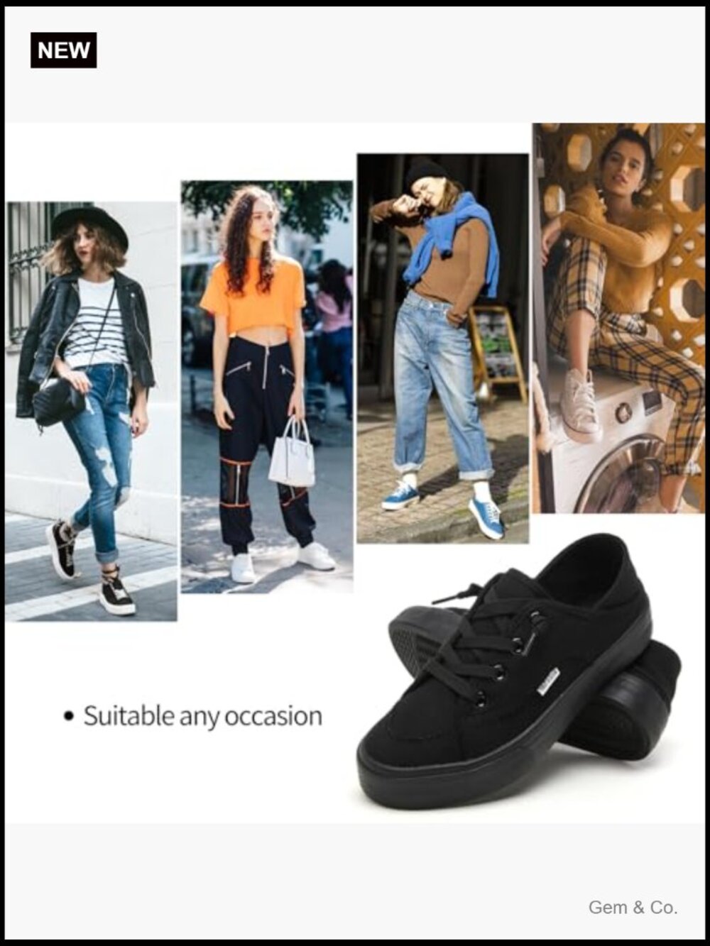 Women's Slip On Canvas Sneakers Loafers Non Slip Fashion Shoes - Picture 5 of 7